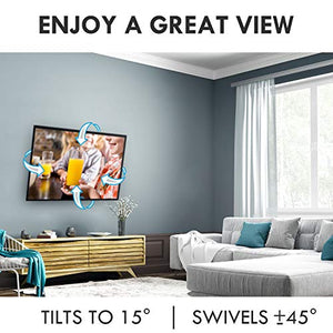 MOUNTUP Full Motion TV Wall Mount Bracket for 42-70 Inch Flat Screen/Curved TVs, Wall Mount TV Bracket - Articulating Arms with Smooth Extension, Swivel, Tilt, Max VESA 600x400mm and 100LBS, MU0012