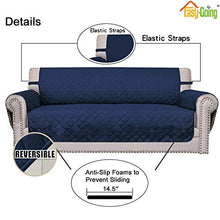 Load image into Gallery viewer, Easy-Going Sofa Slipcover Reversible Sofa Cover Water Resistant Couch Cover with Foam Sticks Elastic Straps Furniture Protector for Pets Kids Children Dog Cat(Sofa, Navy/Ivory)
