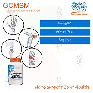 Doctor's Best Glucosamine Chondroitin Msm with OptiMSM Capsules, Supports Healthy Joint Structure, Function & Comfort, Non-GMO, Gluten Free, Soy Free, 240 Count (Pack of 1)