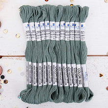 Load image into Gallery viewer, 12 Skeins ThreadArt Premium Egyptian Long Fiber Cotton Embroidery Floss | Light Blue | 6 Strand Divisible Thread 8.75yds Each For Hand Embroidery, Friendship Bracelets, Cross stitch and Crafts
