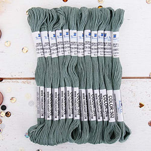 12 Skeins ThreadArt Premium Egyptian Long Fiber Cotton Embroidery Floss | Light Blue | 6 Strand Divisible Thread 8.75yds Each For Hand Embroidery, Friendship Bracelets, Cross stitch and Crafts