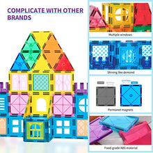 Load image into Gallery viewer, Magnetic Tiles 102Pcs, Magnetic Building Blocks Pretend Play Toys, Toy Castle Building Kit, Build Kids Creative-Thinking, Fine-Motor, Visual-Spatial &amp; Emotional Skills
