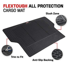 Load image into Gallery viewer, Motor Trend Premium FlexTough All-Protection Cargo Mat Liner – w/Traction Grips &amp; Fresh Design, Heavy Duty Trimmable Trunk Liner for Car Truck SUV, Black (OF-985-BK)
