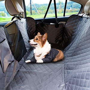 DKIIGAME Dog Car Seat Covers, Dog Car Hammock with Mesh Window, Heavy Duty Car Seat Covers for Dogs,100% Waterproof Anti-Slip 600D Oxford Cloth Dog Seat Cover for Back Seat