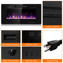 Load image into Gallery viewer, Tangkula 36 Inches Recessed Electric Fireplace, in-Wall &amp; Wall Mounted Electric Heater with Adjustable Flame Color &amp; Speed, Remote Control, Touch Screen, 750-1500W (36 Inches)
