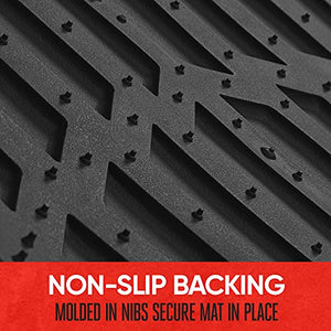 Motor Trend 923-BK Black FlexTough Contour Liners-Deep Dish Heavy Duty Rubber Floor Mats for Car SUV Truck & Van-All Weather Protection, Universal Trim to Fit