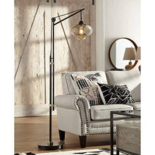 Load image into Gallery viewer, Calyx Industrial Downbridge Floor Lamp Bronze Cognac Glass Dimmable Antique LED Edison Bulb for Living Room Reading Office - Franklin Iron Works
