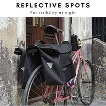 Load image into Gallery viewer, Vincita Top Load Double Pannier Water Resistant Cycling Side Bags - with Rain Cover, Large, Carrying Handle, Reflective Spots - Bike Rack Carrier Saddle Bag - Bicycle Accessories (Stripe Pattern)
