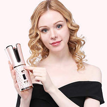 Load image into Gallery viewer, Wireless Automatic Curling Iron, Ceramic Charging Curling Iron with LED Temperature Display, Portable Travel Curling Iron, Long-Lasting Styling, Curly Hair Care Artifact.(Rosegold)
