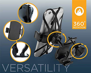 Roam Universal Premium Bike Phone Mount for Motorcycle - Bike Handlebars, Adjustable, Fits iPhone 11, X, XR, 8 | 8 Plus, 7 | 7 Plus, 6s Plus | Galaxy, S10, S9, S8, Holds Phones Up to 3.5" Wide