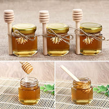 Load image into Gallery viewer, 1.5 oz Hexagon Mini Glass Honey Jars -30Pack Honey Jars with Wood Dipper, Gold Lid, Bee Pendants, Jutes - Perfect for Baby Shower, Wedding Favors, Party Favors
