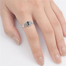 Load image into Gallery viewer, Vintage Celtic Simulated Black Onyx Promise Ring New .925 Sterling Silver Band Size 12
