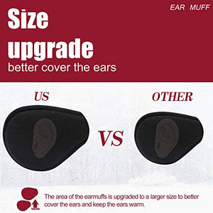 Ear Warmer By Metog Gift Box Ear muffs Foldable Polar Fleece Earmuffs Black,One Size