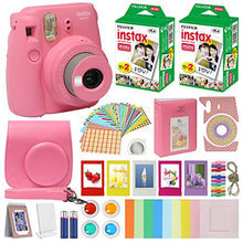 Load image into Gallery viewer, Fujifilm Instax Mini 9 Instant Kids Camera Flamingo Pink with Custom Case + Fuji Instax Film Value Pack (40 Sheets) Accessories Bundle, Color Filters, Photo Album, Assorted Frames, Selfie Lens + More
