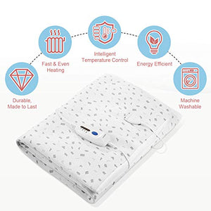Heated Mattress Pad Twin with Ventilated Technology, 100% Polyester Electric Underblanket with 4 Heating Levels & 10 Hours Auto Off, Fast Heating & Machine Washable