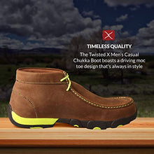 Load image into Gallery viewer, Twisted X Men's Steel Toe Chukka Driving Moc - Handcrafted Leather Safety Toe Shoes with Slip Resistant Outsole - Comfortable, Durable, and Stylish Lace-Up Boots, Distressed Saddle &amp; Yellow, 8.5 M
