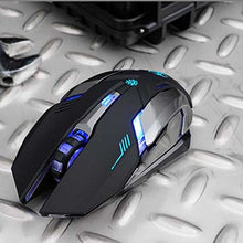 Load image into Gallery viewer, Wireless Gaming Mouse, VEGCOO C8 Silent Click Wireless Rechargeable Mouse with Colorful LED Lights and 2400/1600/1000 DPI 400mah Lithium Battery for Laptop and Computer (C9 Black)
