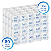 Load image into Gallery viewer, Scott Essential Professional 100% Recycled Fiber Bulk Toilet Paper for Business (13217), 2-PLY Standard Rolls, White, 80 Rolls / Case, 506 Sheets / Roll (Packaging may vary)
