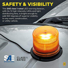 Load image into Gallery viewer, AURA 5" 12W WHITE LED Strobe Warning Beacon Light [SAE Class 1] [38 Flash Modes] [Magnet/permanent] [Low Dome] [Rooftop Mount] Flashing Emergency Beacon Light for Trucks Vehicle Cars

