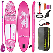 Load image into Gallery viewer, Pink Paddleboard Inflatable Paddle Board，ISUP 10'6''x32''x6'' Stand Up Paddle Board Standing Boat for Adult, Inflatable Paddle Boards for Adults 320lbs Capacity,15PSI Pressure(Pink)

