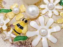 Load image into Gallery viewer, Alilang Bumble Bee Carnation Floral Spring Flower Faux Pearl Beaded Collars Fancy Necklace
