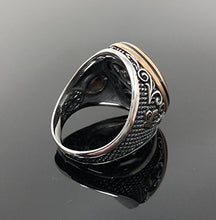 Load image into Gallery viewer, KAR Handmade .925 Sterling Silver Agate (Aqeeq) Stone Ottoman Men&#39;s Ring -US K65B (10.5)
