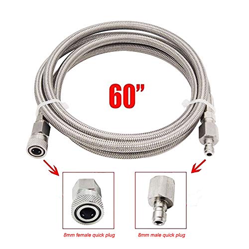 Load image into Gallery viewer, Paintball PCP Filling Hose Whip Extension Stainless Steel Air Fill Station & Charging System 60 inches with Quick Disconnect