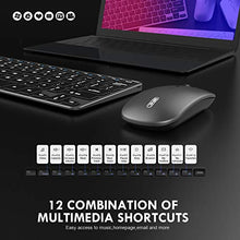 Load image into Gallery viewer, Wireless Keyboard and Mouse Combo, Inphic Rechargeable Wireless Mouse and Keyboard Combo Set with 2.4GHz USB Nano, Silent Click (65% Size-Gray)
