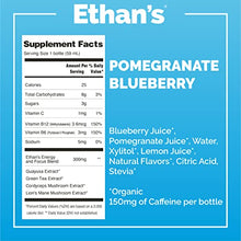 Load image into Gallery viewer, Ethan’s Organic Energy Shot, Pomegranate Blueberry Flavor, Vegan, Gluten Free, Green Tea Extract, Guayusa, Caffeine Boost, B6 &amp; B12 Vitamin C Focus Supplement, Plant Based Diet (12 Pack of 2oz Shots)
