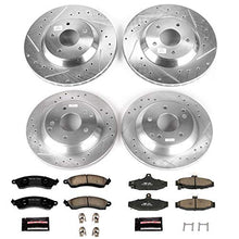 Load image into Gallery viewer, Power Stop K1528 Front and Rear Z23 Carbon Fiber Brake Pads with Drilled &amp; Slotted Brake Rotors Kit
