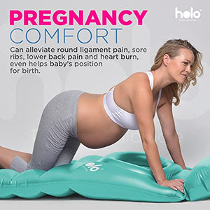HOLO The Original Inflatable Pregnancy Pillow, Pregnancy Bed + Maternity Raft Float with a Hole to Lie on Your Stomach During Pregnancy, Safe for Land + Water, Mint