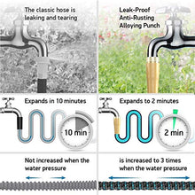 Load image into Gallery viewer, Garden Hose Expandable Set 100ft - Superior Strength 3750D / 4-Layers Latex/Extra-Strong Brass Connectors / 10-Way Durable Zinc Water Spray Nozzle, 2-Way Pocket Flexible Splitter (100 feet)
