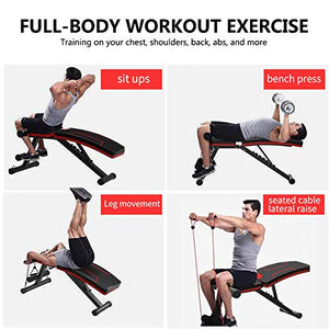 HOLATO Adjustable Weight Bench for Full Body Workout ,Foldable Workout Bench Home Gym Weightlifting and Strength Training,Multi-Purpose Sit up Bench Portable Exercise Bench