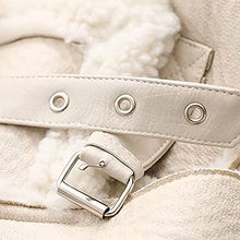 Load image into Gallery viewer, Womens Sherpa Jacket Teen Girls Winter Warm Coat Zip Up Solid Color Lapel Tops Soft Shacket Fleece Collar Plush Jacket Beige
