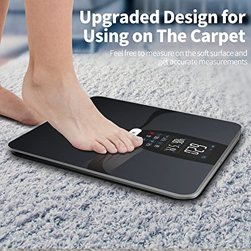 Load image into Gallery viewer, Scales for Body Weight, Large Display Digital Weight Scale with Body Fat, Water Weight, Rechargeable Bathroom Scale for Carpet, Bluetooth BMI Smart Body Fat Scale, 16 Data Sync with App, Heart Rate