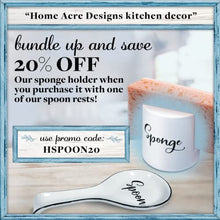Load image into Gallery viewer, Home Acre Designs Spoon Rest For Kitchen Counter &amp; Stove Top - White Ceramic Spoon Holder for Cooking &amp; Counter Protection - Essential Kitchen Gadgets - White Farmhouse
