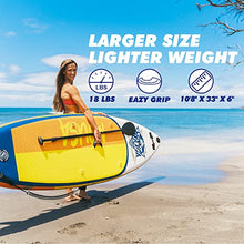 Load image into Gallery viewer, Mousa Inflatable Paddle Board, 10'8'' 33'' 6'' SUP, Camera Mount, 3-Fin Floating Paddleboard Non Slip Deck, Waterproof Phone Bag, Backpack Yoga ISUP, Fast Inflation Pump, Light Oar
