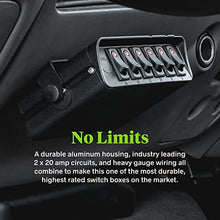 Load image into Gallery viewer, 6-Gang 12V Rocker Switch Box [40 Amp Max.] [12 AWG Wires][12 Volt DC] SPST On/Off Rocker Toggle Switch Panel Box for Auto Automotive Lights Car Marine Boat Truck Vehicles &amp; More

