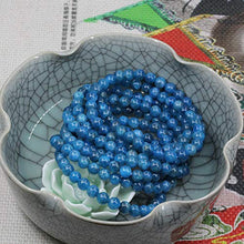 Load image into Gallery viewer, Natural A Grade Blue Apatite 6mm Round Beads Stretch Bracelet 7 Inch
