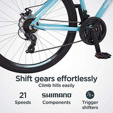 Load image into Gallery viewer, Schwinn GTX 2.0 Comfort Adult Hybrid Bike, Dual Sport Bicycle, 16-Inch Aluminum Frame, Light Blue
