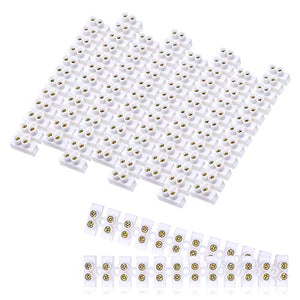 DGQ 10 PCS Terminal Block White Dual Row 12 Position Screw Terminal Connector Electric Barrier Block 10 Amp 380V Terminal Strip
