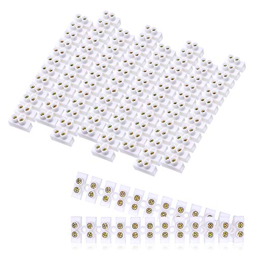 DGQ 10 PCS Terminal Block White Dual Row 12 Position Screw Terminal Connector Electric Barrier Block 10 Amp 380V Terminal Strip
