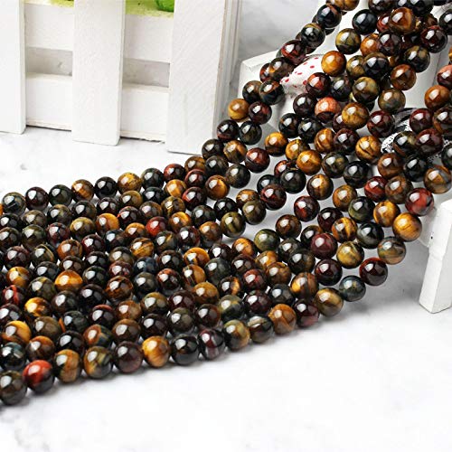 6 8 10 12 mm Natural Jewelry Chocolate Tiger Eye Stone Loose Beads Suitable For Men And Women Bracelet Necklaces Tigea eyes 10mm 38beads