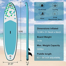 Load image into Gallery viewer, EDOSTORY Inflatable Stand Up Paddle Board (10'6 x 31.5'' x 6'') with Accessories Carry Bag, Wide Stance, Bottom Fin for Paddling, Non-Slip Deck, Surf Control, Youth &amp; Adult Standing Boat A
