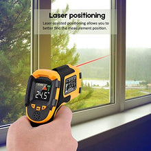 Load image into Gallery viewer, Infrared Thermometer No Touch Digital Laser Temperature Gun with Color Display -58℉～1112℉(-50℃～600℃)Adjustable Emissivity - for Cooking/BBQ/Freezer - Meat Thermometer Included -Non Body Thermometer

