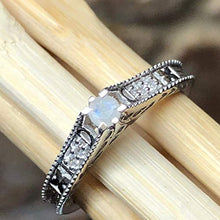 Load image into Gallery viewer, Genuine Rainbow Moonstone 925 Solid Sterling Silver Engagement Ring Size 7, 7.75, 8, 8.75, 9
