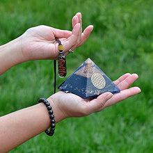 Load image into Gallery viewer, Orgone Pyramid Pendant | Emf Protection Positive Energy Generator | 3 in 1 Black Tourmaline Chakra Bracelet Orgonite Pyramid Pendant for Chakra Balance Deep Meditation Inner Mind Healing Empowerment
