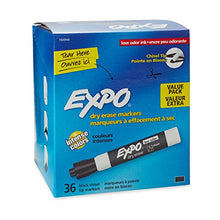Load image into Gallery viewer, Expo Low Odor Dry Erase Marker, Chisel Tip Markers, Whiteboard Markers, Black, 36 Count
