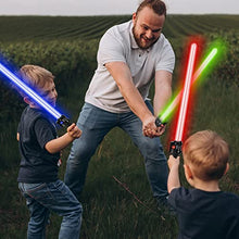 Load image into Gallery viewer, TOY Life Light Up Saber - 3 Pack Lightup Sabers, Telescopic Extendable &amp; Collapsable Laser Sword, LED Light Sword Set with Motion Sensitive FX Sound, Light Up Swords for Kids Adults
