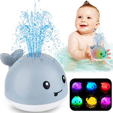 Load image into Gallery viewer, ZHENDUO Baby Bath Toys, Whale Automatic Spray Water Bath Toy, Induction Sprinkler Bathtub Shower Toys for Toddlers Kids Boys Girls, Pool Bathroom Toy for Baby (Gray)
